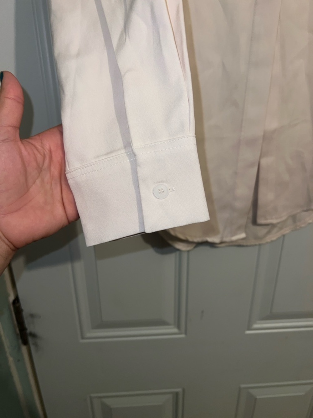 Oversized Cream Button-Down Shirt - Picture 6 of 11